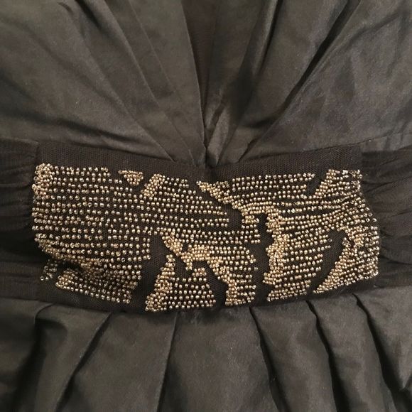 Kay Unger New York Black Cocktail Deep V Tie Back Sash Size 6 - Picture 3 of 10